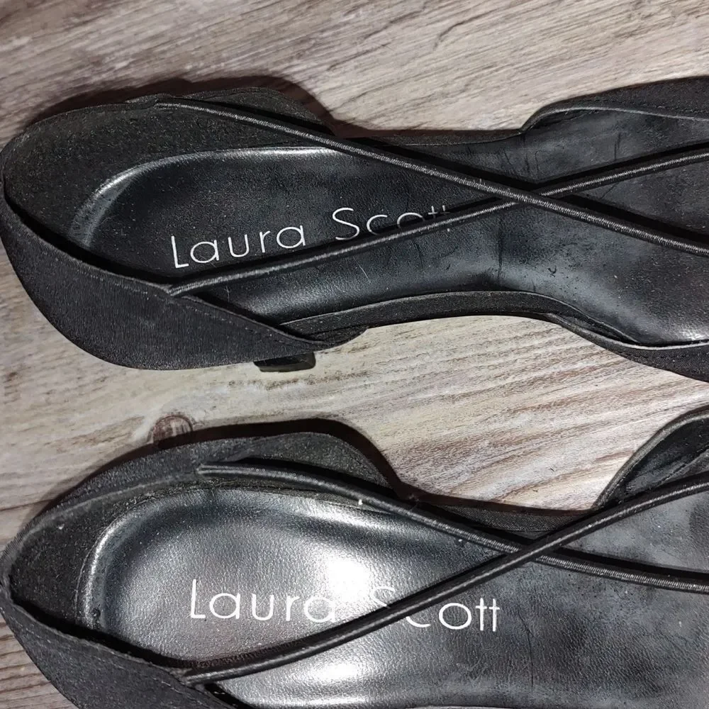 Laura Scott  Alice black pump dress shoes  Sz 8